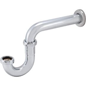 Eastman 1-1/4 Inch 17-Gauge Steel P-Trap with Flange for Tubular Drain Applications, Brass Plumbing Fitting, Chrome, 35099