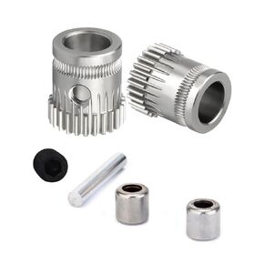 High Precision 8mm Bore Hardened Steel Dual Drive Gear Nickel Plating with HK0408 Bearings Compatible with Prusa i3 Orbiter V1.5 Exruder Voron 2.4 V0 3D Printer (8mm bore)
