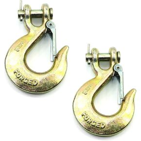 GRIPON (Pack of 2) 5/16 Inch Safety Hook with Latch Forged G70 14,000 Lb Capacity