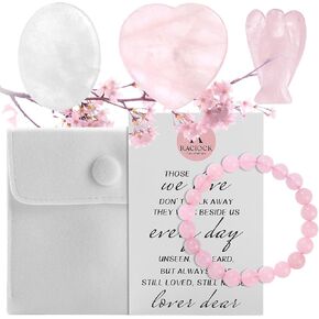 Comfort Stones and Worry Stones Gift Set -Natural Healing Crystals,Mourning Keepsakes for People Who Have Lost Loved Ones, Friends, Mothers, Fathers for Anxiety Relief, Spiritual Gifts for Women