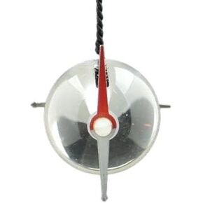 Turenne Pendulum. Tool for Testing in Vibrational Radiesthesia. Clear Acrylic Plastic Sphere with Two Compass Arrows. New July 2024.
