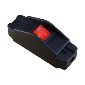 FILSHU 30A 125VAC Inline Cord Switch Black Inline ON/Off Rocker Button with Red Indicator Light
