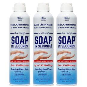 Rock Doctor Foaming Hand Soap In Seconds, 3 Pack, Spray Bottle Dispenser, Fresh Scent, No Rinse Alcohol Free Sanitizer, Gentle on Soft Skin, Home, Work, and School