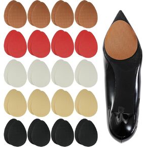 20 Pairs Non Slip Shoes Pads Silicone Anti Slip Shoe Grips on Bottom of Shoes Adhesive Shoe Sole Protector High Heels Shoe Slip Pads Shoe Bottom Stickers for Heels Shoes, 5 Colors
