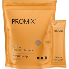 Promix Debloat Probiotic and Prebiotic Powder - Gut Health, Bloating, Cramp Relief, and Detox for Women and Men - 30 Count