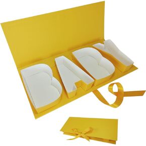 Baby Shower Charcuterie Letter Box - Gold Box with Fillable Letters and Ribbon for Sweets, Cheese, Candy - 15.75x6.30x1.77 Inches - Versatile Baby Gift or Gender Reveal Party Decor