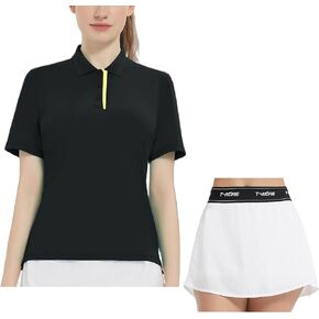 Women's Golf Polo Shirt AthleWomen's Golf Ptic Short Sleeve Shirt Women’s Golf Tennis Skirt with Built-in Shorts Athletic Activewear