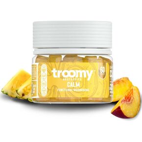 Troomy Reishi Calm Gummies 60 Count Natural Pineapple Peach Flavor, Gelatin-Free, Gluten-Free, and Vegetarian