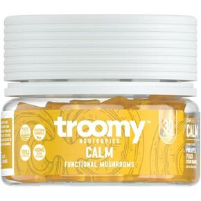 Troomy Reishi Calm Gummies 60 Count Natural Pineapple Peach Flavor, Gelatin-Free, Gluten-Free, and Vegetarian