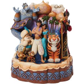 Enesco Disney Traditions by Jim Shore Aladdin Characters Carved by Heart Figurine, 7.67 Inch, Multicolor