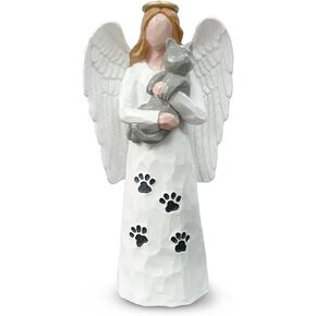 Loss of Cat Sympathy Gift, Cat Memorial Gifts for Loss of Cat, Cat Gifts for Women, Angel Gifts for Cat Lover, Cat Remembrance Gift-Hand-Painted Figure