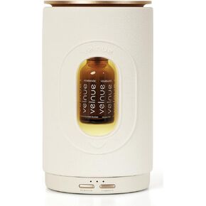 Waterless Nebulizing Essential Oil Diffuser - Battery Operated & Portable | Cordless Diffuser for Large Room Aromatherapy | Wireless Nebulizer & USB Rechargeable | Model: Cove (Ceramic Cream)