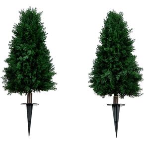 Nearly Natural 2.5ft. UV Resistant Artificial Cedar Plant with Integrated Ground Stake (Indoor/Outdoor) - Set of 2
