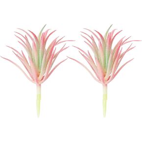 PATIKIL Artificial Succulent Plants, 2 Pack Small Fake Plants Faux Succulents Plant Unpotted for Home Garden Decoration, Pink