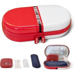 Kitgo All Purpose First Aid Kit Gift with Essential 101 Pcs First Aid Supplies Small Waterproof Eva, Good Choice for Workplace Home Sports Survival Driving Hiking (Black)
