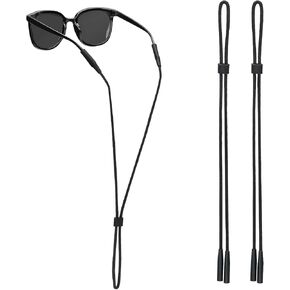 GOSALISU Glasses Strap, Black Sunglasses Strap for Men Women, Ultra-light Eye Glasses Holders Around Neck