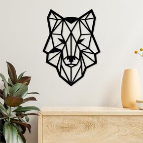 CatTerranM Wolf Metal Signs, Metal Wolf Head Decor, Wolf Wall Art, Wolf Metal Art Wall Decor for Living Room Bedroom Office Housewarming (Black,12in)