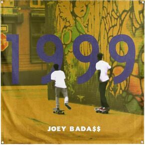 Banger - Joey Badass 1999 BADA$$ ألبوم موسيقى الراب مغني الراب معلق راية علم تحفيزية ملهمة مضحكة للمكتب وصالة الألعاب الرياضية تصميم ديكور جدار النوم على علم 3.5 × 3.5 قدم مع 4 حلقات تثبيت لـ in Kuwait