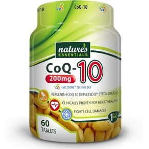 CoQ-10 200mg | Heart Health Support & Cellular Energy | Advanced Cyclosome Liposomal Delivery | Non-GMO, Gluten Free, Vegetarian | 60 Tablets