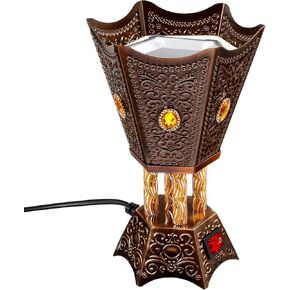 Baluue Incense Burner, Electric Incense Burner Middle Eastern Style Vintage Tabletop Censer Bakhoor Burner Holder for Home Office Yoga Spa Decors Brown Us