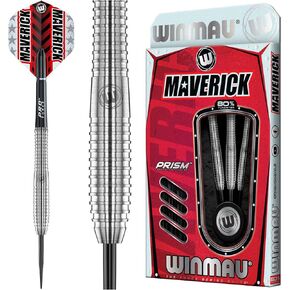 Winmau Maverick 21 Gram Professional Steeltip Tungsten Darts Set with Flights and Stems (Shafts)