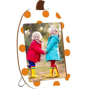 Halloween Fall Picture Frame Wooden 4 x 6 Picture Frame with Stand Pumpkin Castle Shaped Photo Frame Modern Photo Frame Decorative Frame for Halloween Fall Thanksgiving Home Office Decor Gifts (Castle)