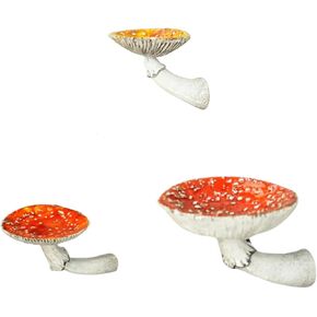 Okngr Mushroom Hanging Shelf Set of 3, Wall Floating Shelf Hanging Shelf Decor Wall Mounted for Bedroom, Living Room, Bathroom