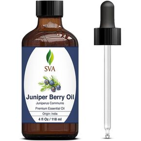 SVA Organics Juniper Berry Essential Oil 4 Oz (Himalya)- Guaranteed 100% Pure & Natural, Authentic & Premium Therapeutic Grade Oil for Aromatherapy Diffuser Skin Care Hair Nourishment Body
