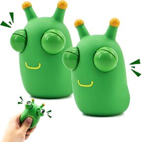 Zayin 2 Pack Green Bug Toys Popping Out Eyes Squeeze Fun Children's Sensory Fidget Toys Used to Relieve Stress,Anxiety,Autism Toy Christmas Birthday Gift