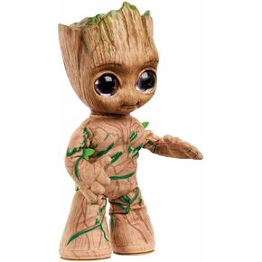 Mattel Marvel Groot 11-Inch Plush Figure, Groovin’ Groot Dancing and Talking, Soft Body Doll That Moves to Music