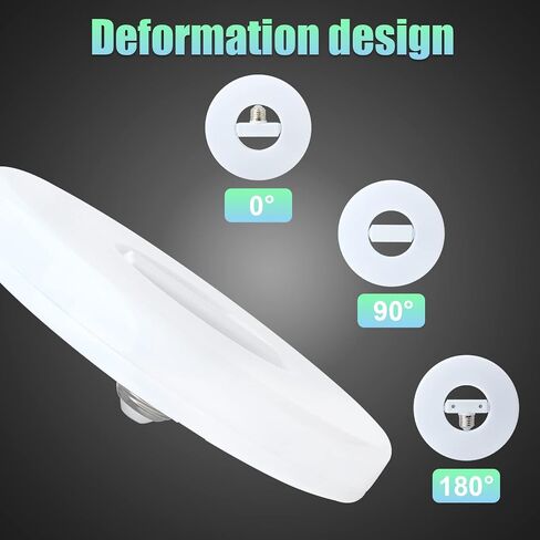 UFO LED Light Bulb, 28W, 40W, 60W LED Ceiling Light Bulb, Flat LED Light Bulb, Base for Home Lighting, Garage, Workshop, Basement Easy-Installation Energy Saving LED Lamp with Folded E27 (60) in Saudi Arabia
