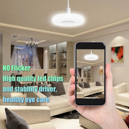 UFO LED Light Bulb, 28W, 40W, 60W LED Ceiling Light Bulb, Flat LED Light Bulb, Base for Home Lighting, Garage, Workshop, Basement Easy-Installation Energy Saving LED Lamp with Folded E27 (60) in Saudi Arabia