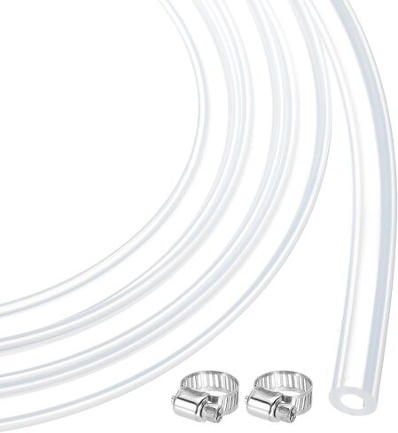 MECCANIXITY 6.6ft Silicone Rubber Tubing 3/8" ID Plastic Tube Flexible Air Hose for Brewing, Wine Making, Pump Siphon, 9.5mm x 14.3mm, with 2pcs Clamps, Black in Saudi Arabia