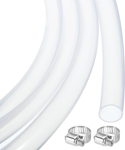 MECCANIXITY 6.6ft Silicone Rubber Tubing 3/8" ID Plastic Tube Flexible Air Hose for Brewing, Wine Making, Pump Siphon, 9.5mm x 14.3mm, with 2pcs Clamps, Black in Saudi Arabia