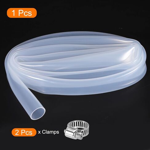 MECCANIXITY 6.6ft Silicone Rubber Tubing 3/8" ID Plastic Tube Flexible Air Hose for Brewing, Wine Making, Pump Siphon, 9.5mm x 14.3mm, with 2pcs Clamps, Black in Saudi Arabia