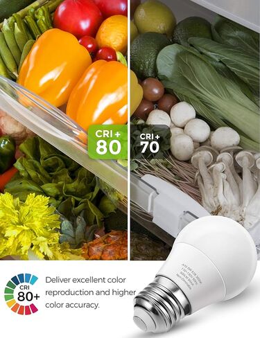 lohas a15 لمبة LED لمبة ضوء الثلاجة، 40 واط لمبة الأجهزة المكافئة، 5 واط أدى 120 فولت أضواء الثلاجة، e26 ضوء مروحة السقف قاعدة متوسطة، مقاوم للماء للمطبخ الحمام المنزل الفريزر، غير خافت، 4 حزمة in Kuwait