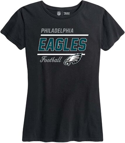 Team Fan Apparel NFL Gameday Women's Relaxed Fit T-Shirt - Rib Neck Contour - Tagless Short Sleeve Tee - Stay Cool & Stylish (Philadelphia Eagles - Black, Womens Large) in Saudi Arabia
