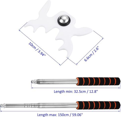 Retractable Billiards Cue Stick Bridge with Removable Brass Bridge Head - EVA Handle Billiards Table Accessory, Apply to Party/Club/Home in Saudi Arabia