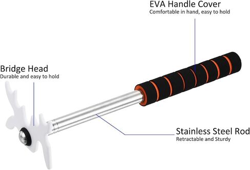 Retractable Billiards Cue Stick Bridge with Removable Brass Bridge Head - EVA Handle Billiards Table Accessory, Apply to Party/Club/Home in Saudi Arabia