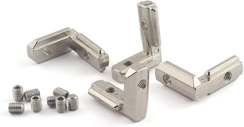 4-Pack T Slot L-Shape Corner Bracket, 3030 Series 90 Degree Aluminum Profile Interior Joint - with M6 Screws,Suitable for 8mm Slot Aluminum Extrusion Profile in Saudi Arabia