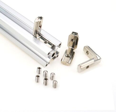 4-Pack T Slot L-Shape Corner Bracket, 3030 Series 90 Degree Aluminum Profile Interior Joint - with M6 Screws,Suitable for 8mm Slot Aluminum Extrusion Profile in Saudi Arabia