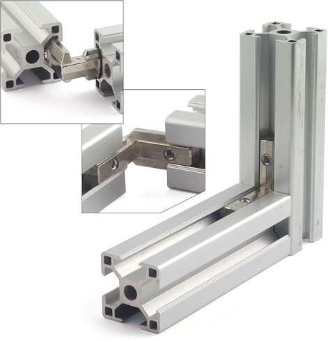 4-Pack T Slot L-Shape Corner Bracket, 3030 Series 90 Degree Aluminum Profile Interior Joint - with M6 Screws,Suitable for 8mm Slot Aluminum Extrusion Profile in Saudi Arabia