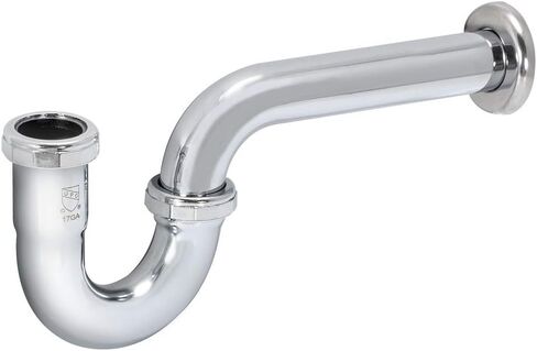 Eastman 1-1/4 Inch 17-Gauge Steel P-Trap with Flange for Tubular Drain Applications, Brass Plumbing Fitting, Chrome, 35099 in Saudi Arabia