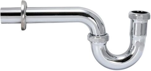 Eastman 1-1/4 Inch 17-Gauge Steel P-Trap with Flange for Tubular Drain Applications, Brass Plumbing Fitting, Chrome, 35099 in Saudi Arabia