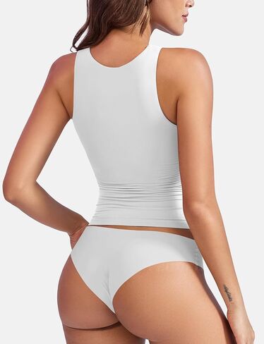 YEOREO Double Lined Tank Tops for Women High Neck Basic Y2K Going Out Tops Breynne Open Back Workout Yoga Crop Top in Saudi Arabia