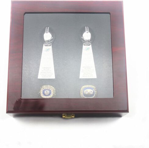 كأس فالمان ميا 1972 1973 لأبطال العالم لكرة القدم (مادة معدنية) وحلقات طبق الأصل لبطولة الدلافين مع صندوق خشبي مقاس 11 in Kuwait