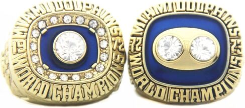 كأس فالمان ميا 1972 1973 لأبطال العالم لكرة القدم (مادة معدنية) وحلقات طبق الأصل لبطولة الدلافين مع صندوق خشبي مقاس 11 in Kuwait