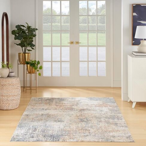 Nourison Astra Machine Washable Abstract Multicolor 6'7' x 9' Area -Rug, Easy -Cleaning, Non Shedding, Bed Room, Living Room, Dining Room, Kitchen (7x9) in Saudi Arabia