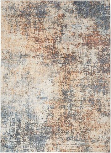 Nourison Astra Machine Washable Abstract Multicolor 6'7' x 9' Area -Rug, Easy -Cleaning, Non Shedding, Bed Room, Living Room, Dining Room, Kitchen (7x9) in Saudi Arabia