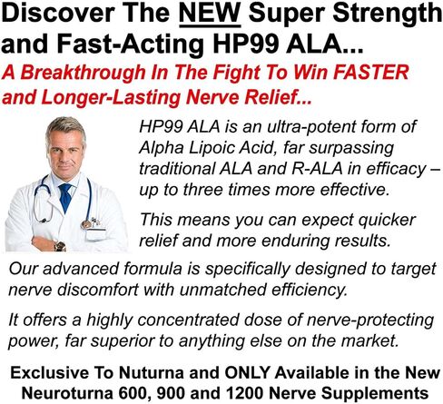 Neuropathy Support Supplement with 600 mg HP-99 Alpha Lipoic Acid - Max Strength ALA Nerve Formula for Feet Hands Fingers Legs - Ultra Potent 18 in 1 Natural Peripheral Nerve Vitamins - 120 Capsules in Kuwait